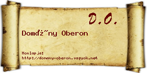Domány Oberon névjegykártya